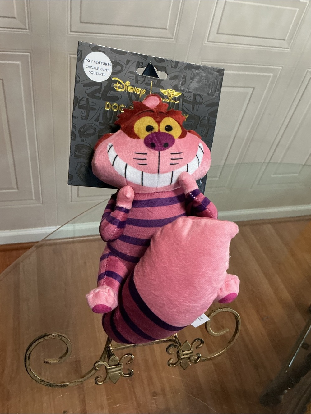 Cheshire Cat - Alice in Wonderland - Plush Toy - 10”  Dog Toy With Squeaker